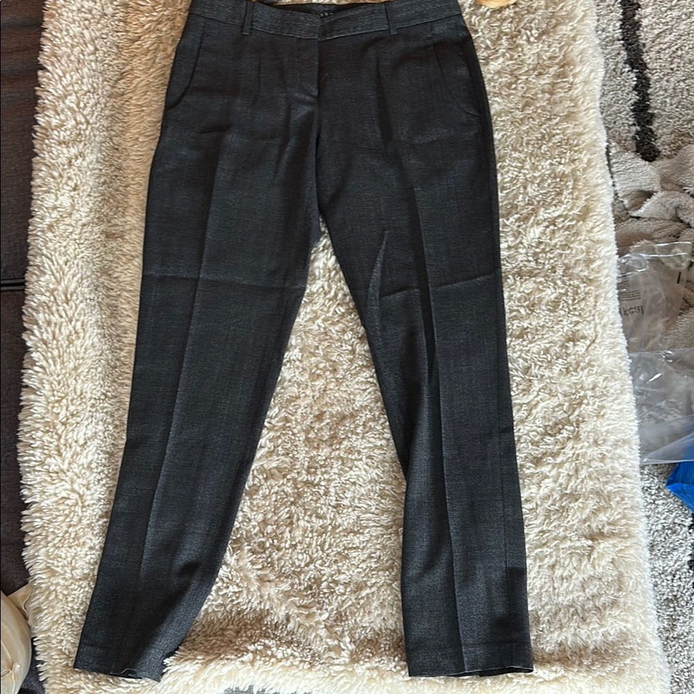 Theory Gray Straight Leg Formal Pants